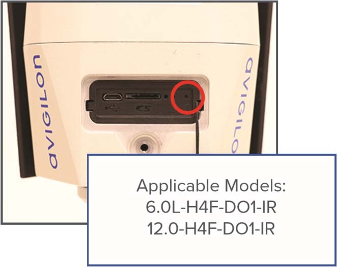 Avigilon camera reset procedure —