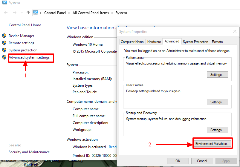 การกำหนด Java Path (JAVA_HOME) ใน Window 10 | Programming Hunter