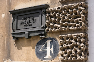 Plaque outside Jane Austen's house in Bath