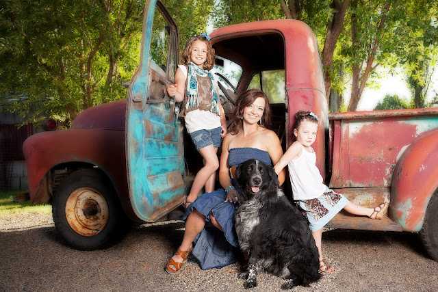 Carlin family session with the old truck.