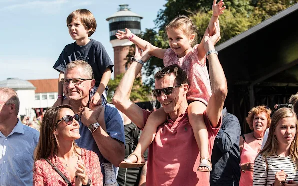 Princess Marie, Prince Joachim, Prince Henrik and Princess Athena at  2016 Tønder Festival concert. Princess Marie Chloe blouse