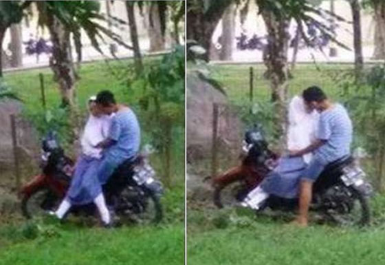 Foto Hot Sepasang Pelajar Nekat Mesum Diatas Motor Hebohkan Netizen 