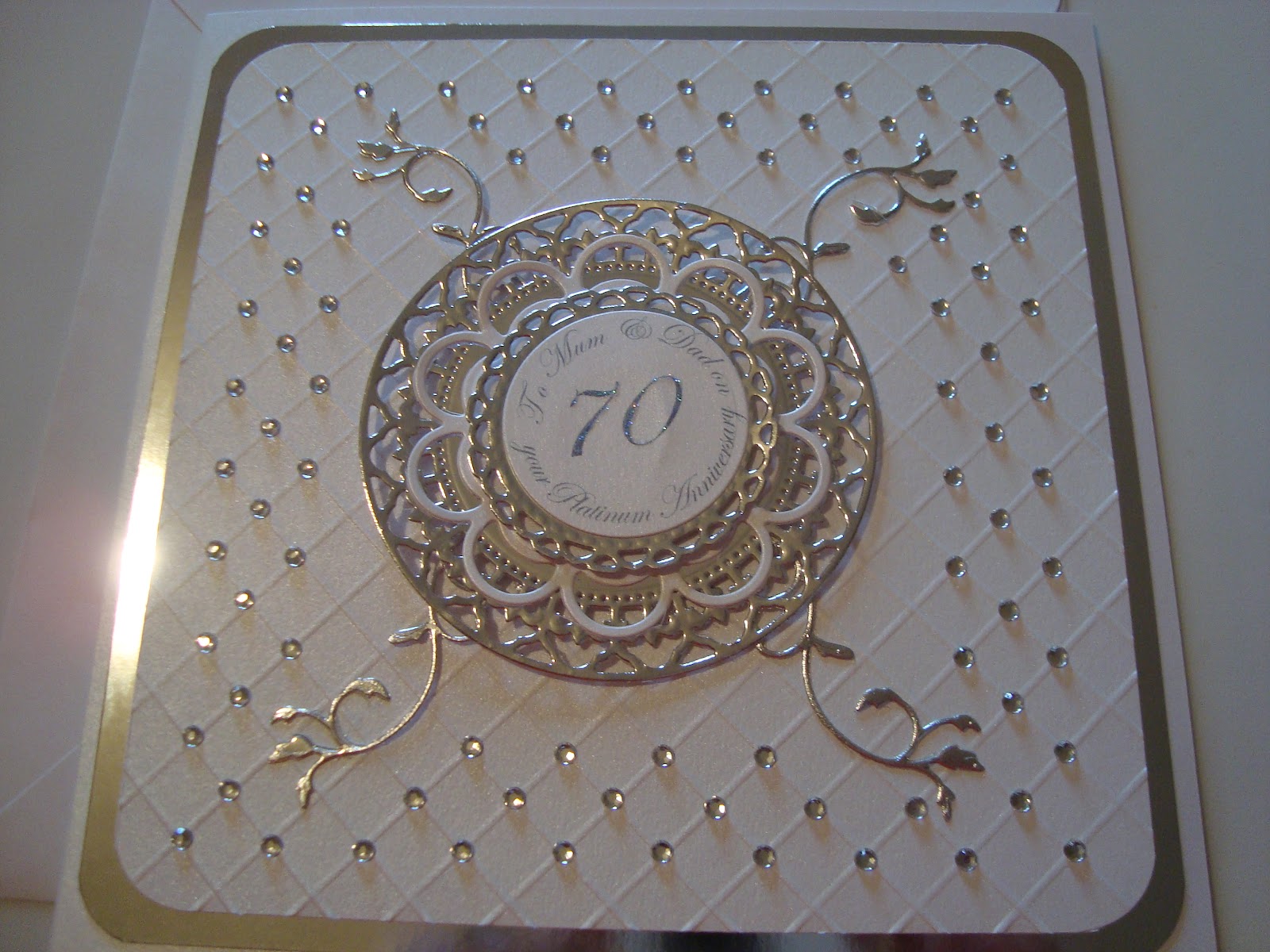 Linda's Hand Made Cards Platinum wedding anniversary