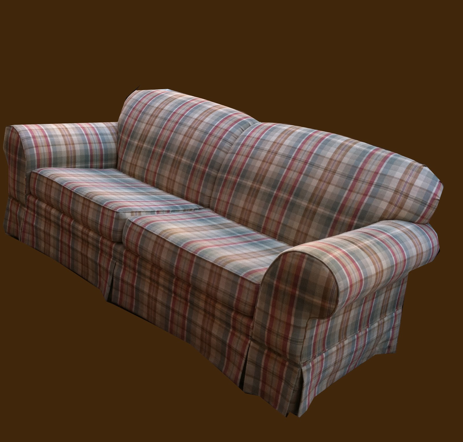 Uhuru Furniture & Collectibles Plaid Sofa SOLD