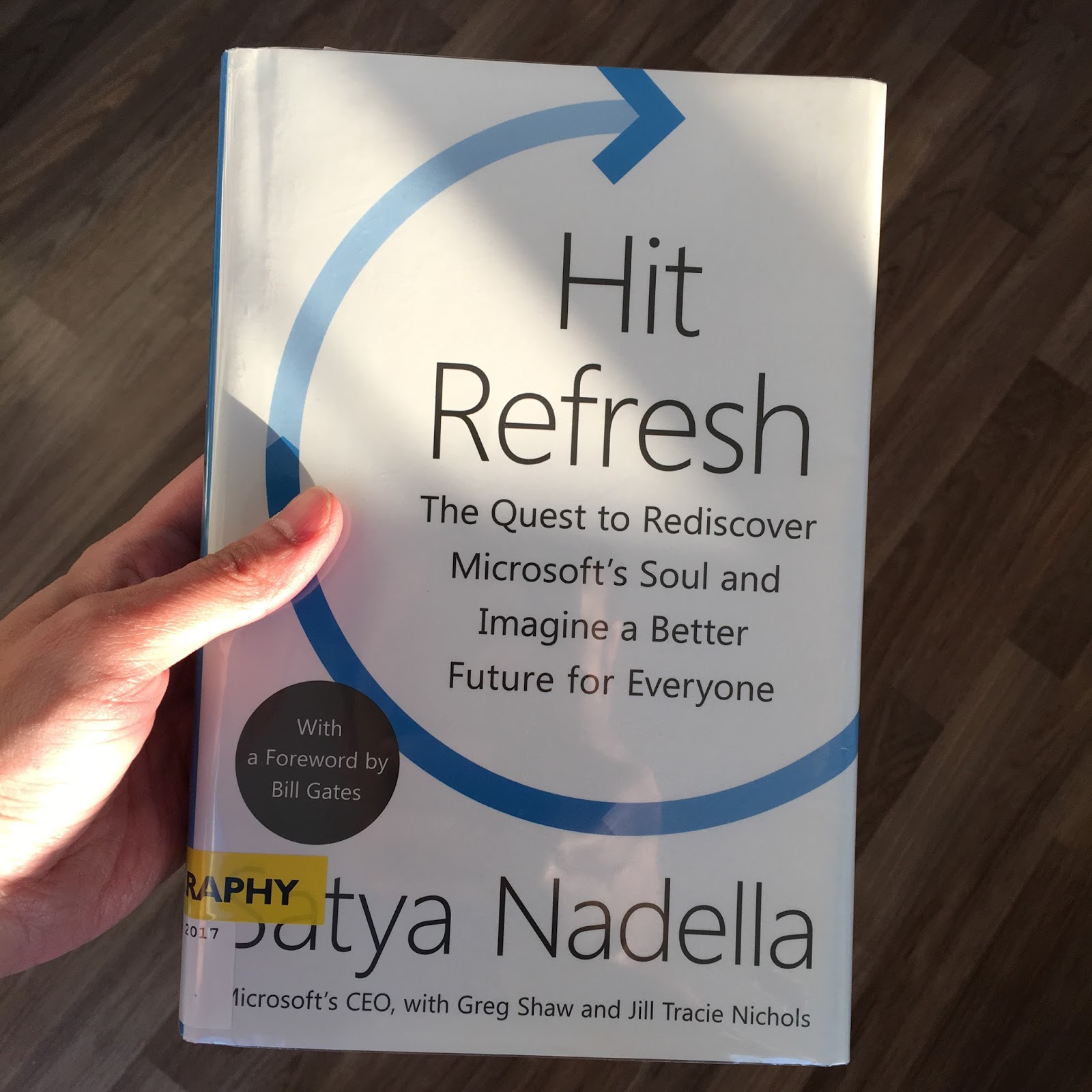 I'm OC Book Reflection Hit Refresh by Satya Nadella