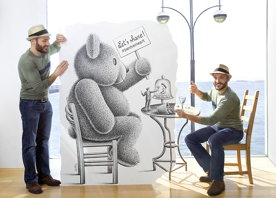Let's share - teddybear and Ben Heine - Love and Chocolate