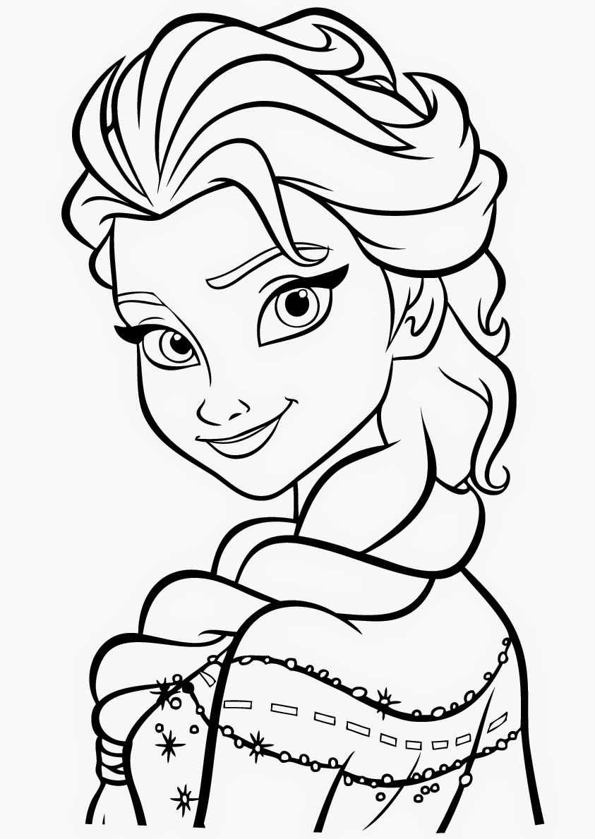 Gambar Mewarnai Frozen Elsa Terbaru | gambarcoloring