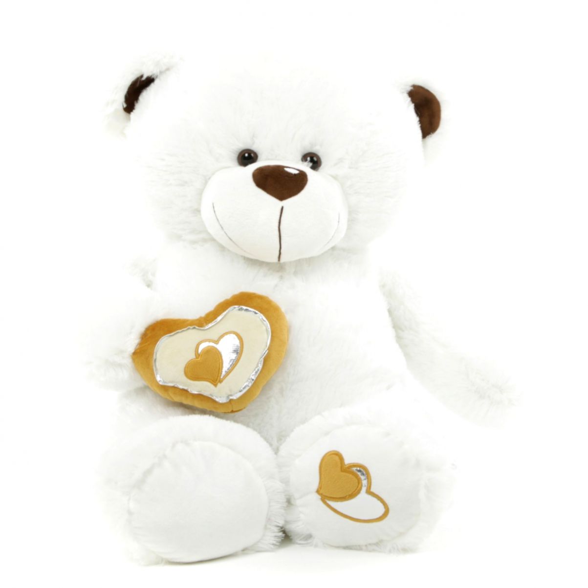 white and black teddy bear