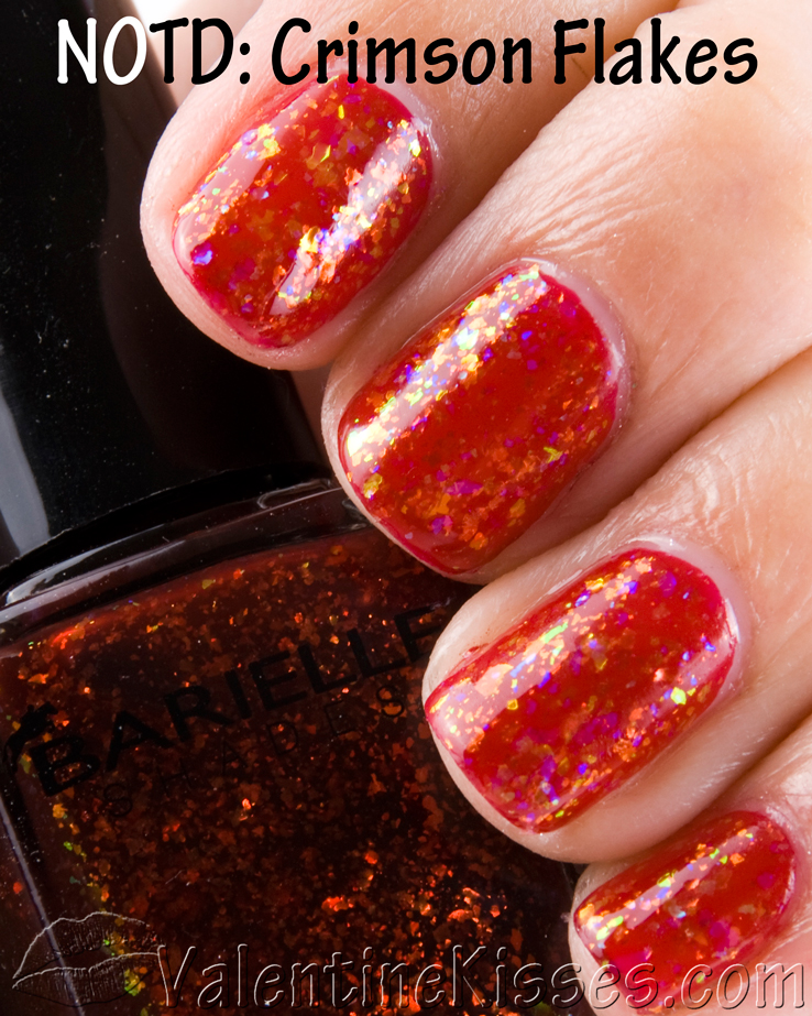 Valentine Kisses: NOTD: Crimson Flakes -- shiny & matte