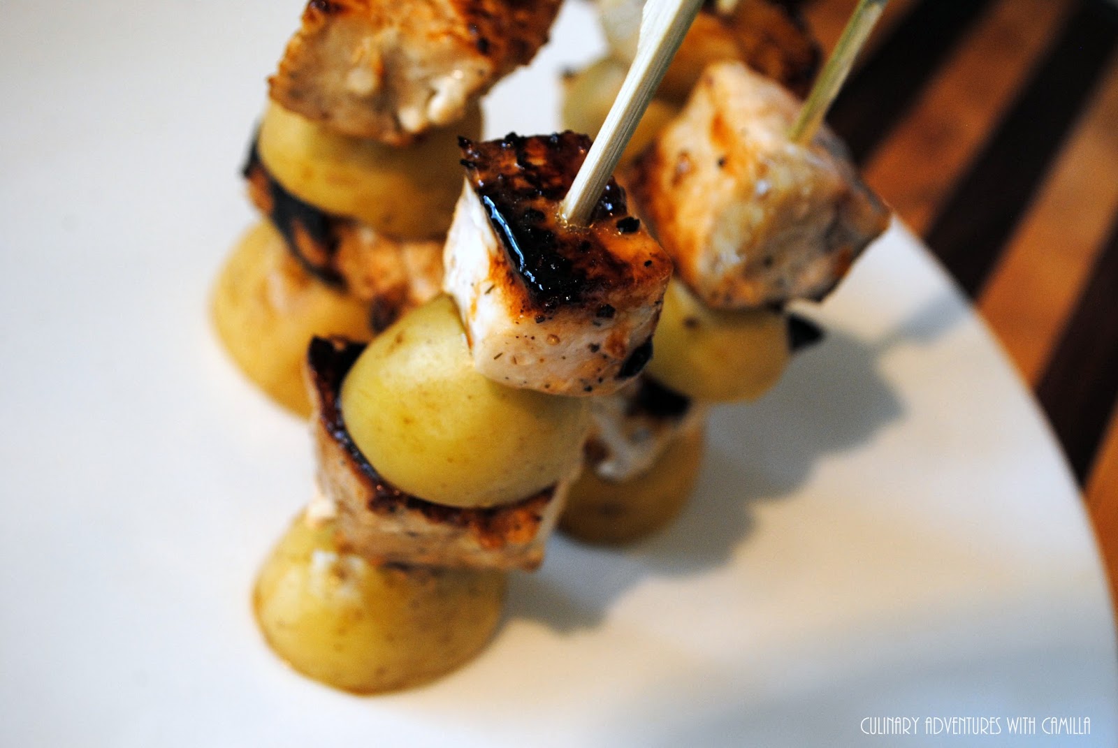 Sea Bass Skewers + Blackbeard Cocktails FoodieFootballFans