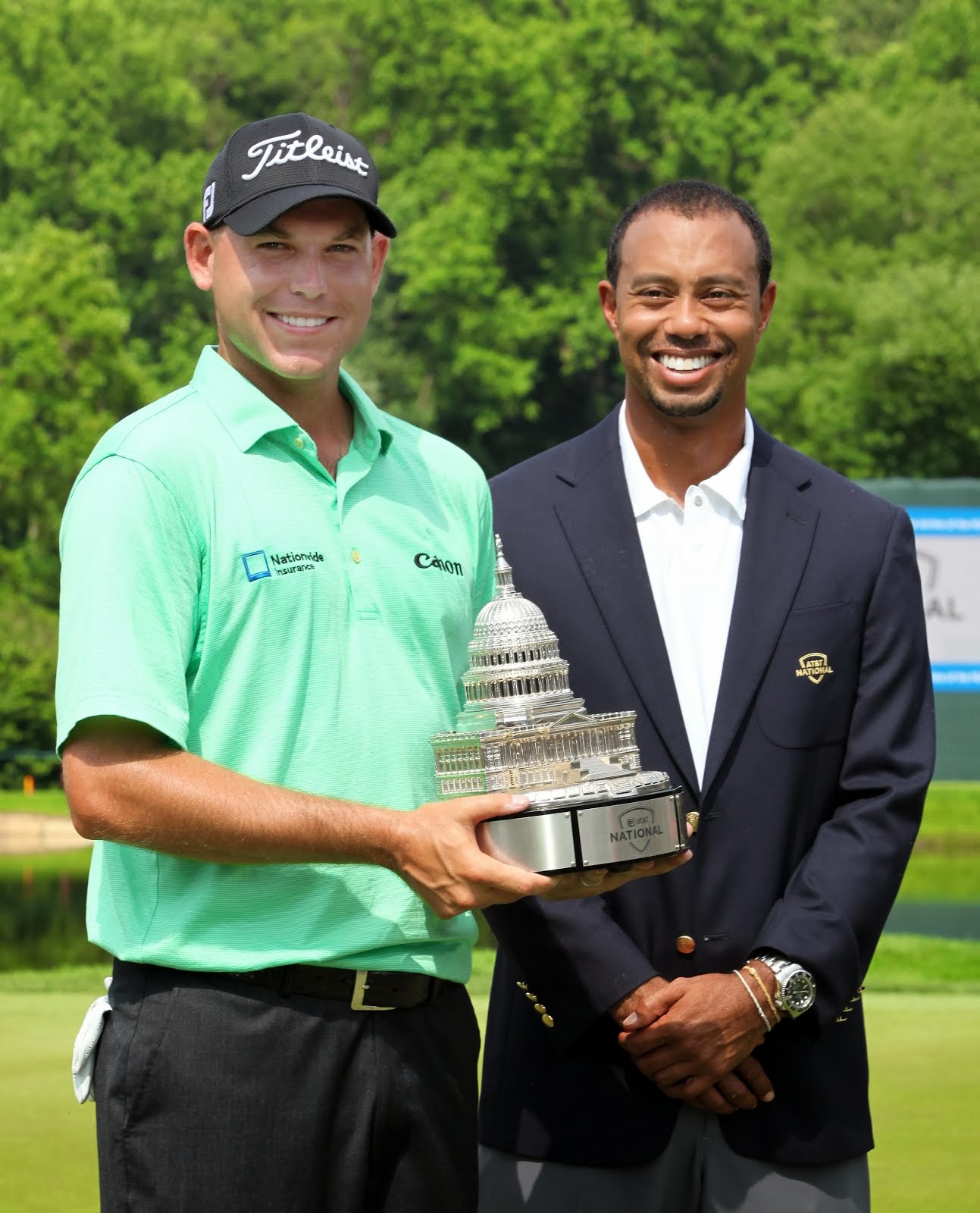 TIGER with the winner Bill Haas at the AT&T National in D.C