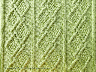 Moss Diamonds Cabled Blanket Pattern