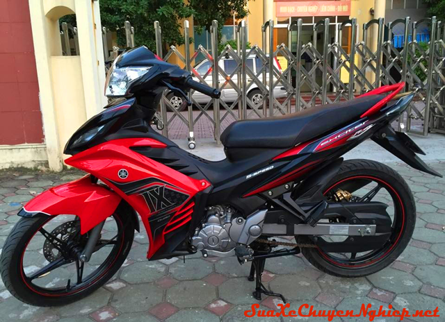 Sơn xe Exciter màu đỏ đen cực đẹp