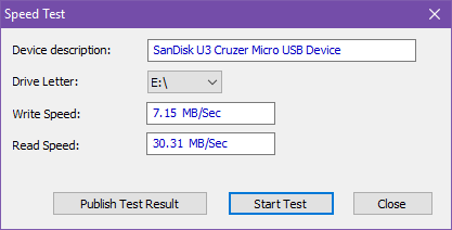 USBDeview check speed of pendrives