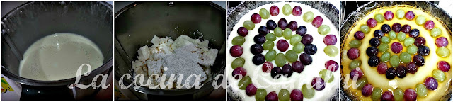 Tarta de queso y uvas con gelatina de moscatel (La cocina de Camilni)