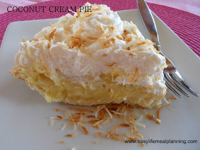 Coconut Cream Pie - Easy Life Meal & Party Planning