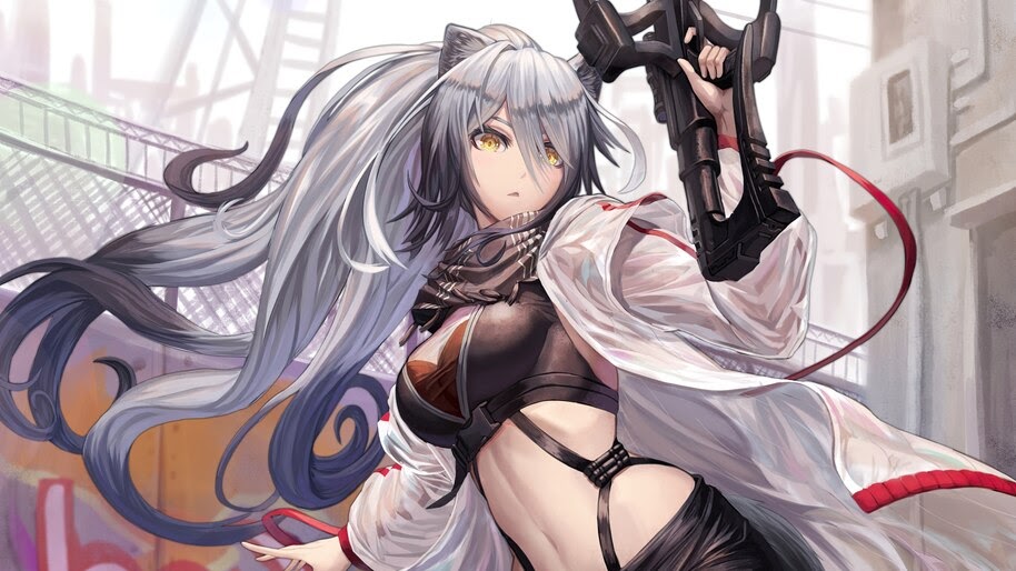 Schwarz, Arknights, Crossbow, Anime, Girl, 4K, #6.1873