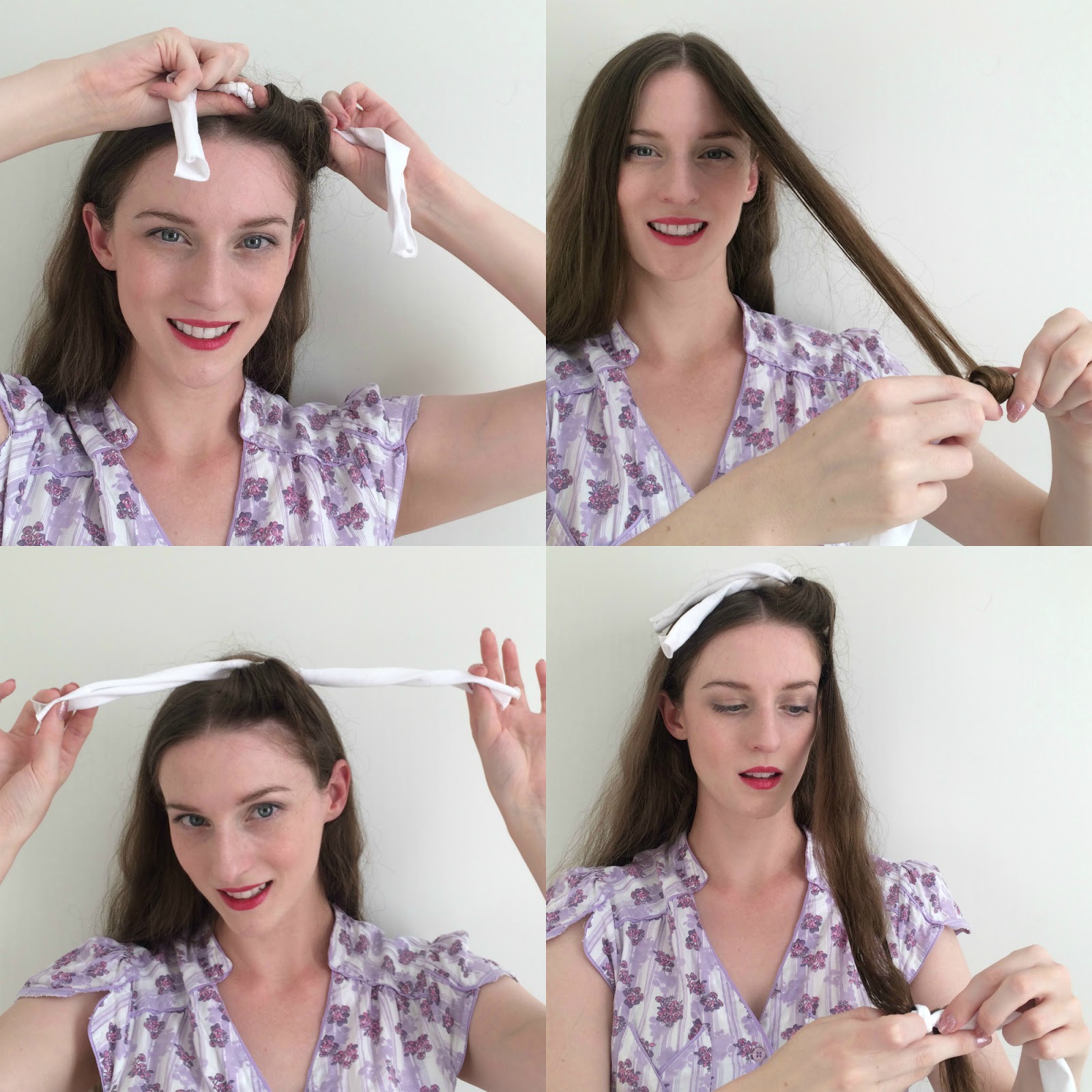 A Wild Tea Party Curling technique rag curls