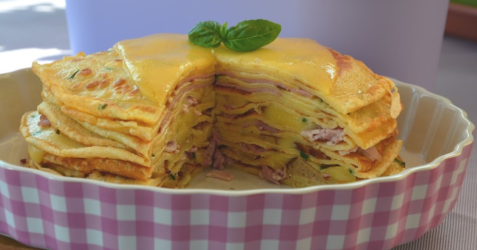 Luckies Rezepte &amp; Leckereien: Pfannkuchen - Turm mit Schinken und Gouda