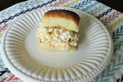 Veggie Egg Salad made with #AEdairy's Mr. E's Garden Vegetable Cottage Cheese #sponsored