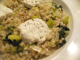 Risotto-Style Barley with Kale, Goat Cheese and Parmesan