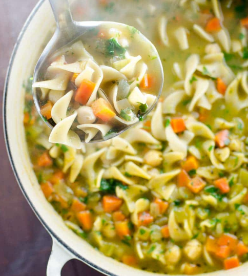 Chickpea Noodle Soup #vegetables #soup