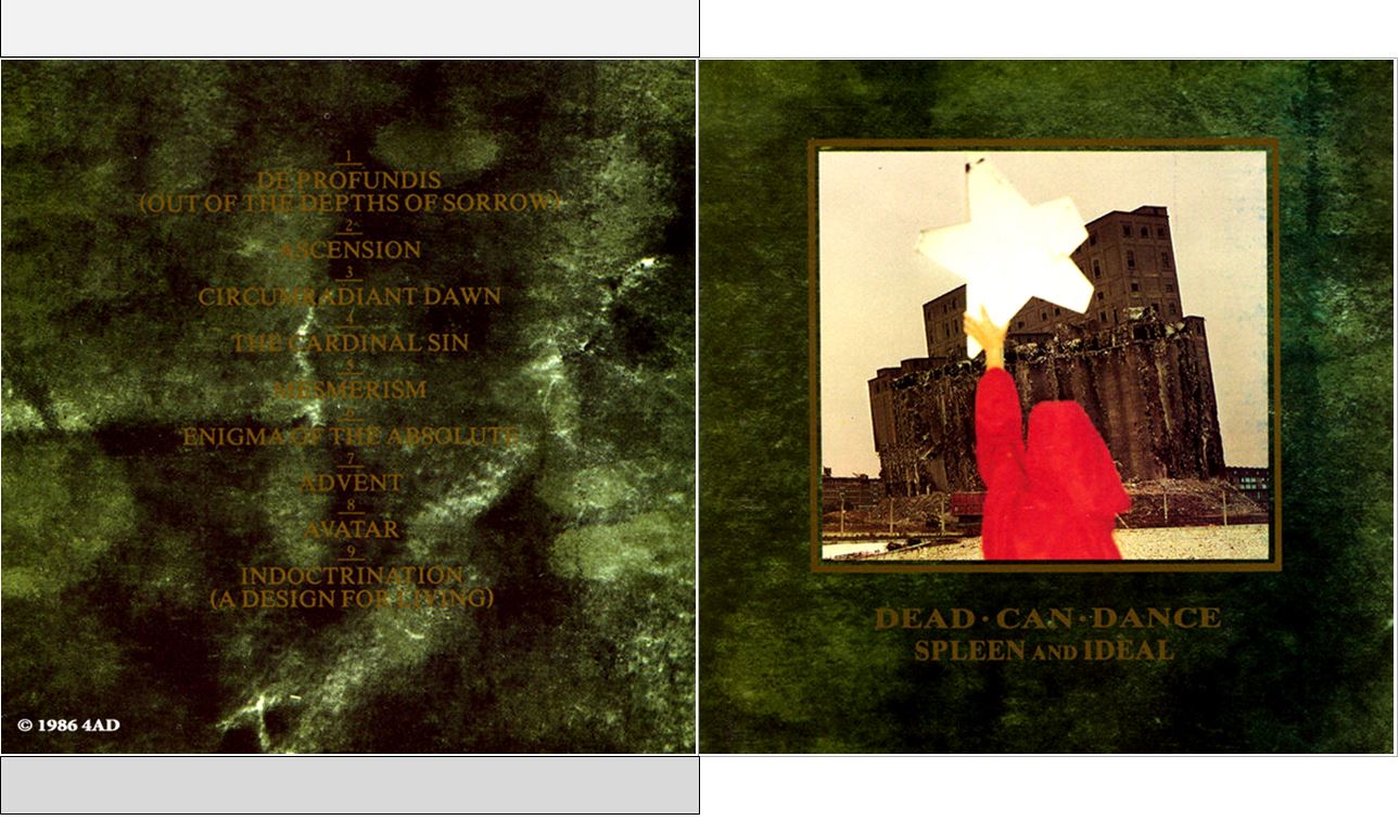MUSICOLLECTION: DEAD CAN DANCE - Spleen And Ideal - 1986