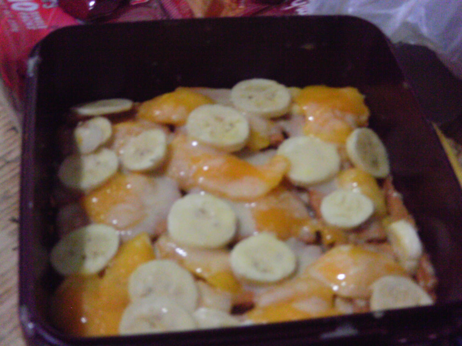 She is Real TIRAMISU using Graham Crackers with Mango and Banana )