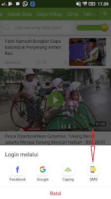 cara masuk di aplikasi caping android