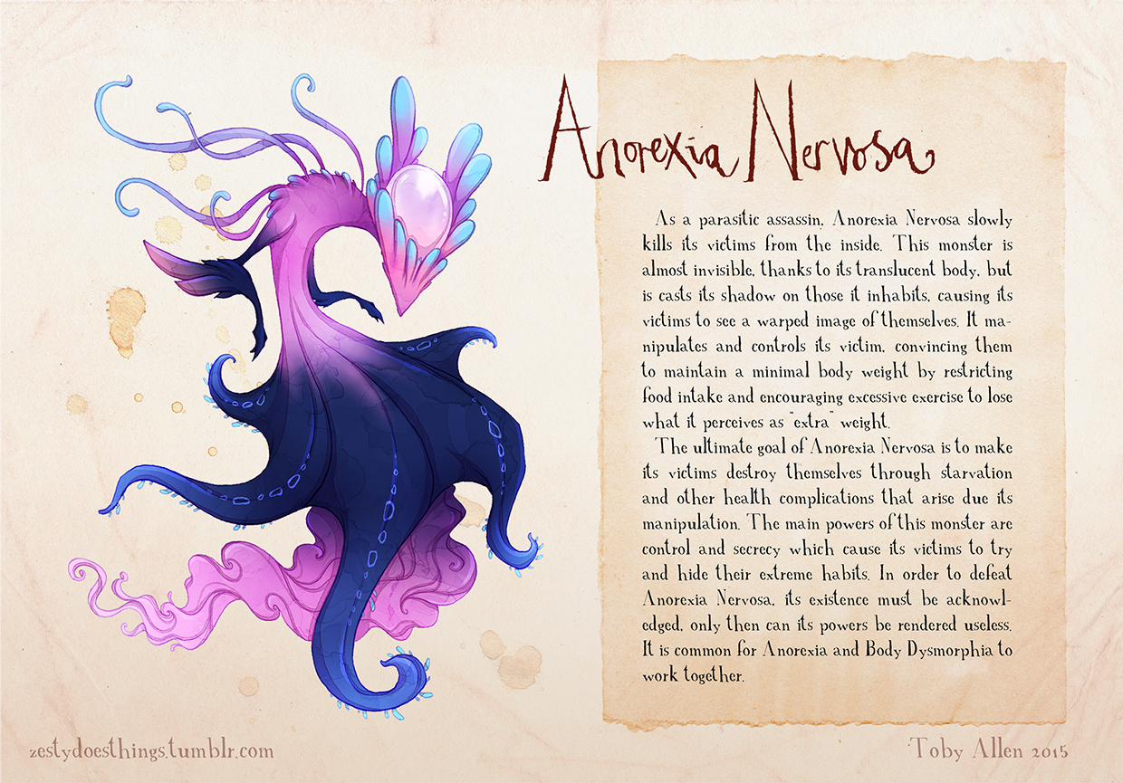 01-Anorexia-Nervosa-Toby-Allen-Monster-Illustrations-to-Embody-Mental-Illness-www-designstack-co