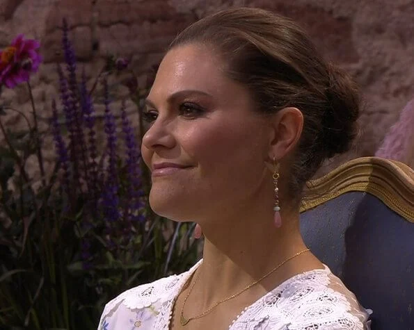 Crown Princess Victoria wore By Malina Iris dress. Crown Princess Victoria, Prince Daniel, Princess Estelle, Prince Carl Philip and Princess Sofia