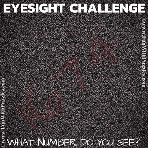 Eye Test Picture Puzzle with Answer Hidden Number Test