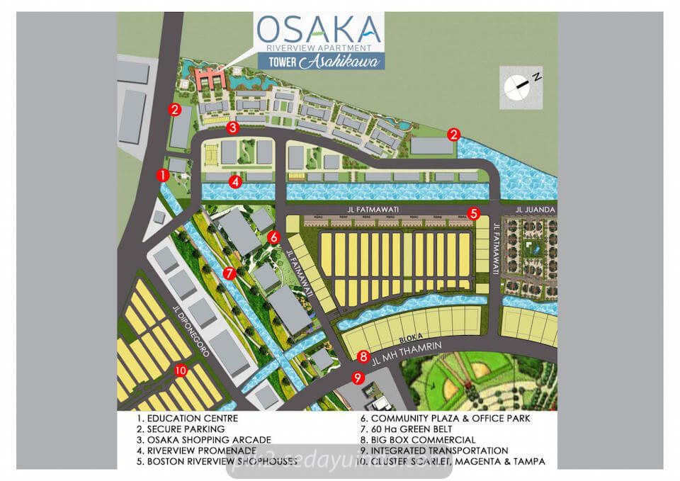 Lokasi Osaka Riverview Apartment PIK 2 Jakarta