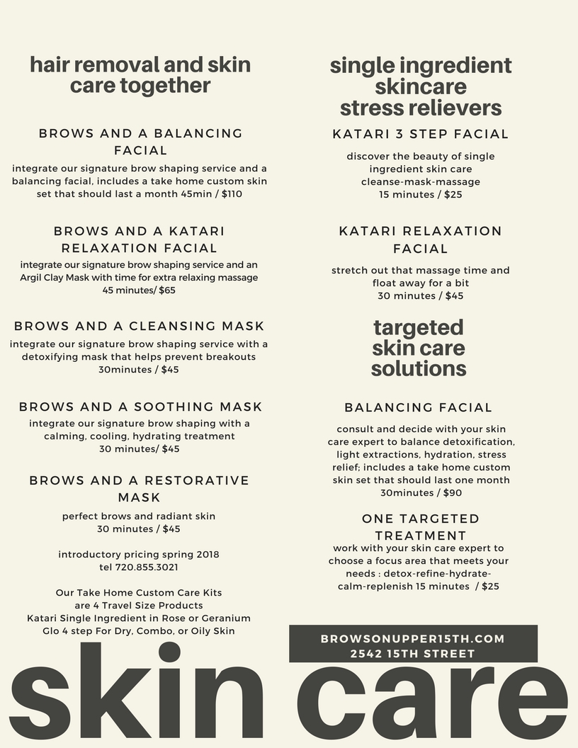 brows on upper 15th Introducing Our New Skin Care Services
