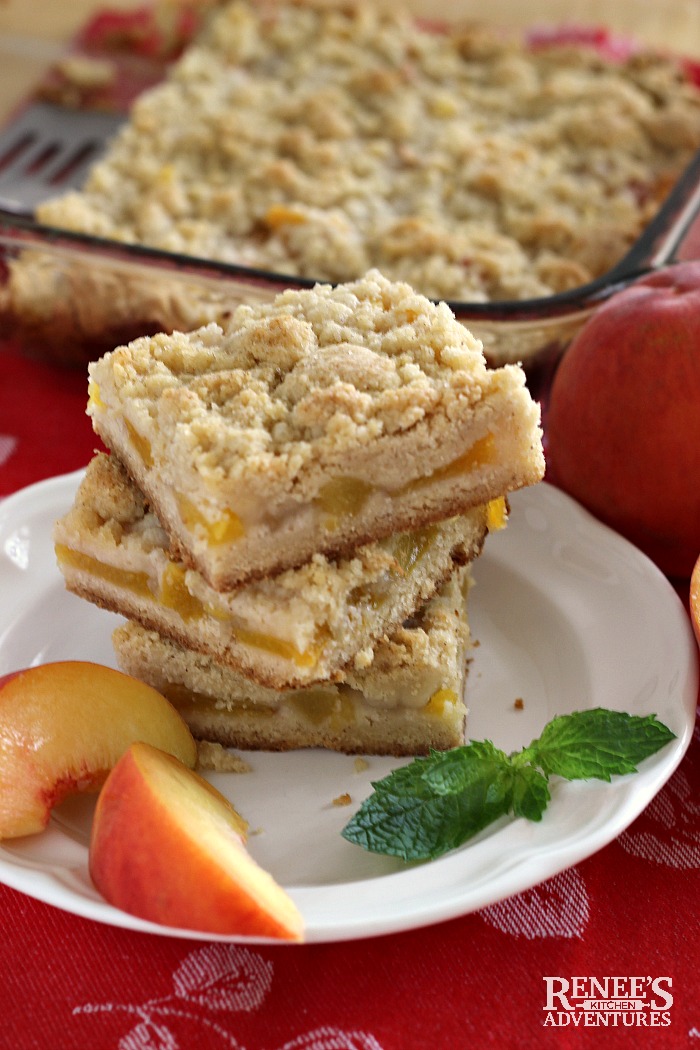 Easy Peach Crumb Bars Renee's Kitchen Adventures