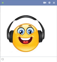 Facebook smiley listening music