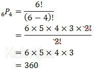 Bilangan 4 angka yang disusun dari 6 angka, 6 permutasi 4