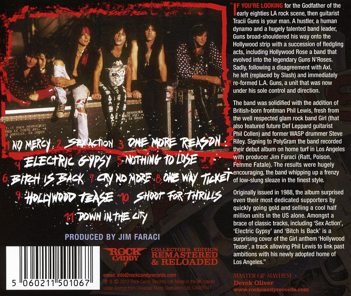 L.A. GUNS - L.A. Guns [Rock Candy Remastered & Reloaded] back