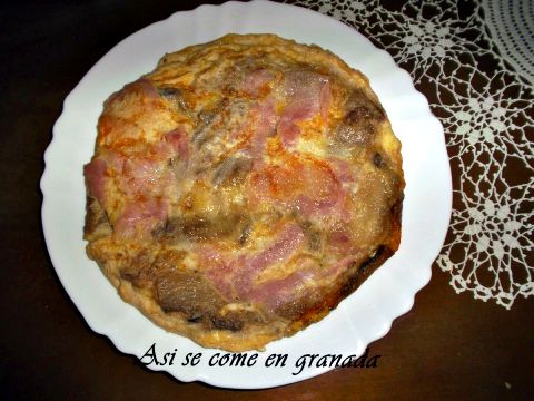 Tortilla de Berenjenas, Jamón Cocido y Queso