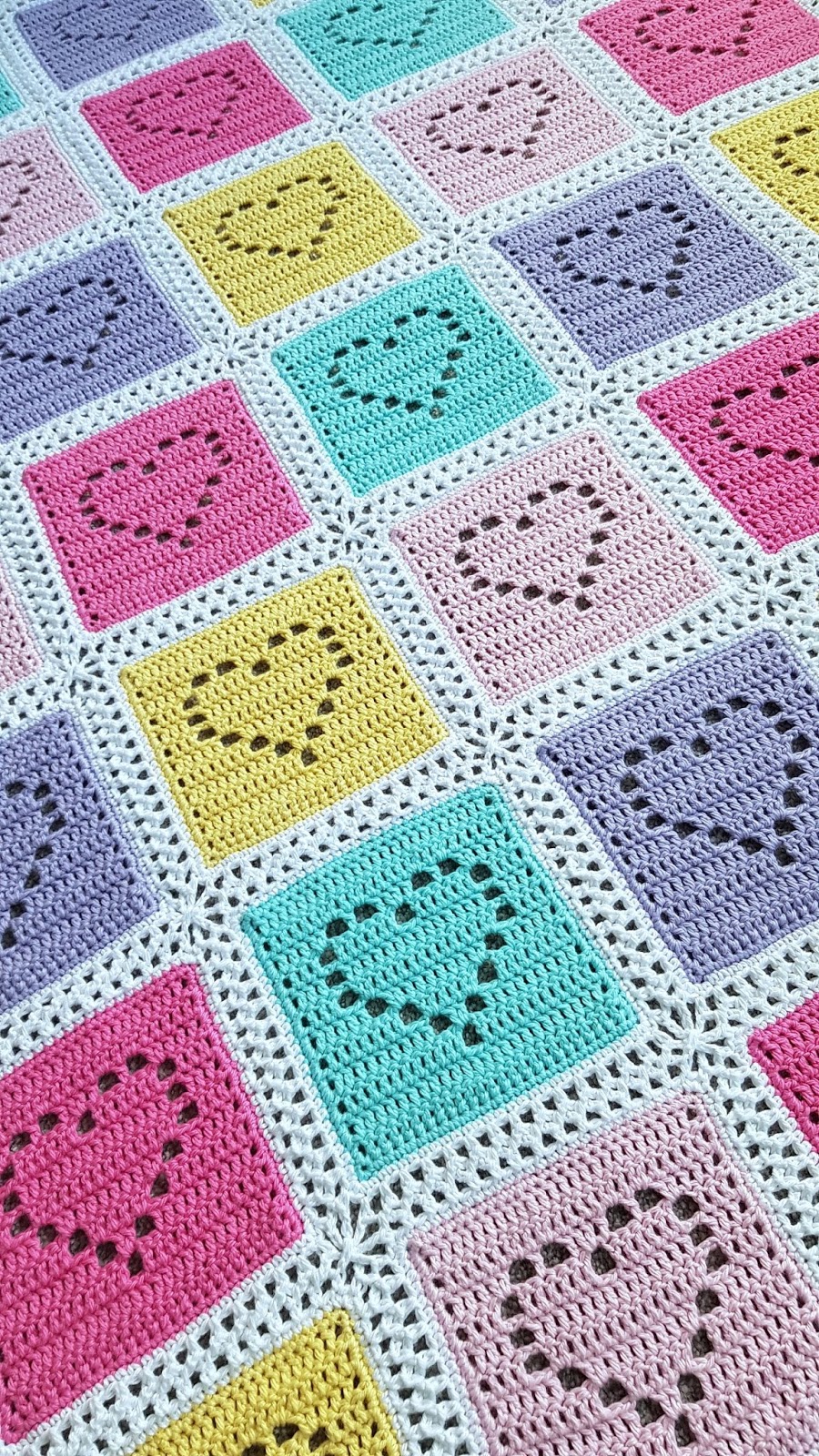 A Playful Stitch: Filet Heart Crochet Baby Blanket
