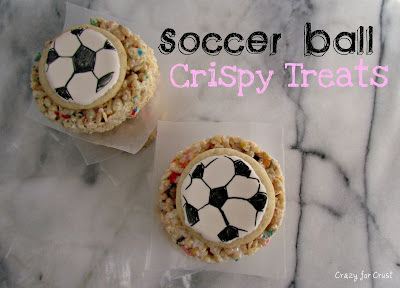 soccer ball krispie treats with cookies on top