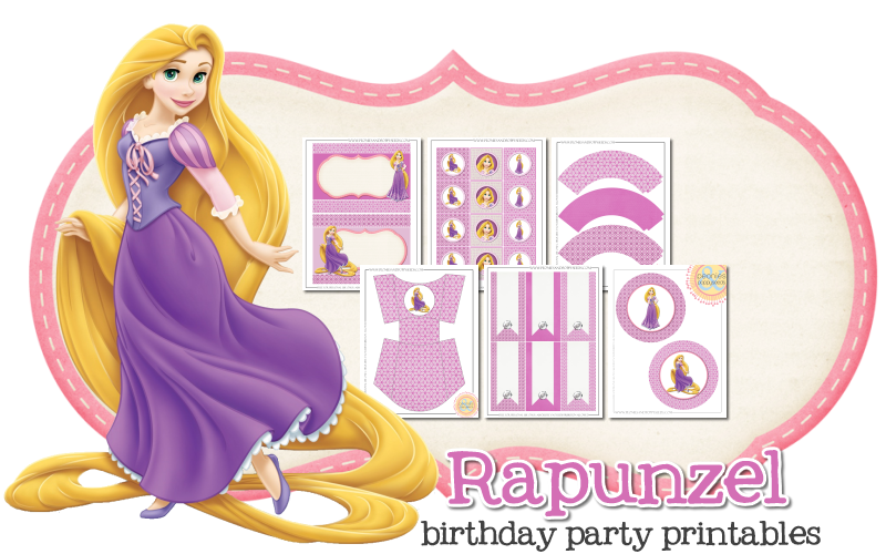 Imprimible gratis de Rapuncel - Fiesta de princesas