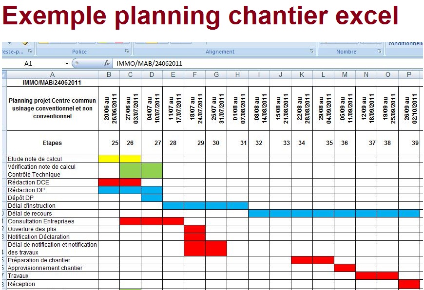 exemple planning excel projet