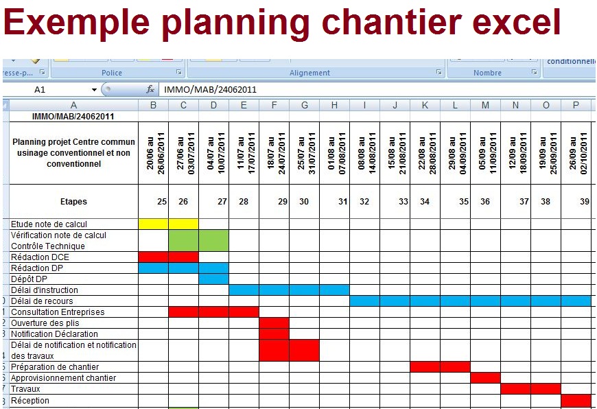 exemple planning travaux batiment