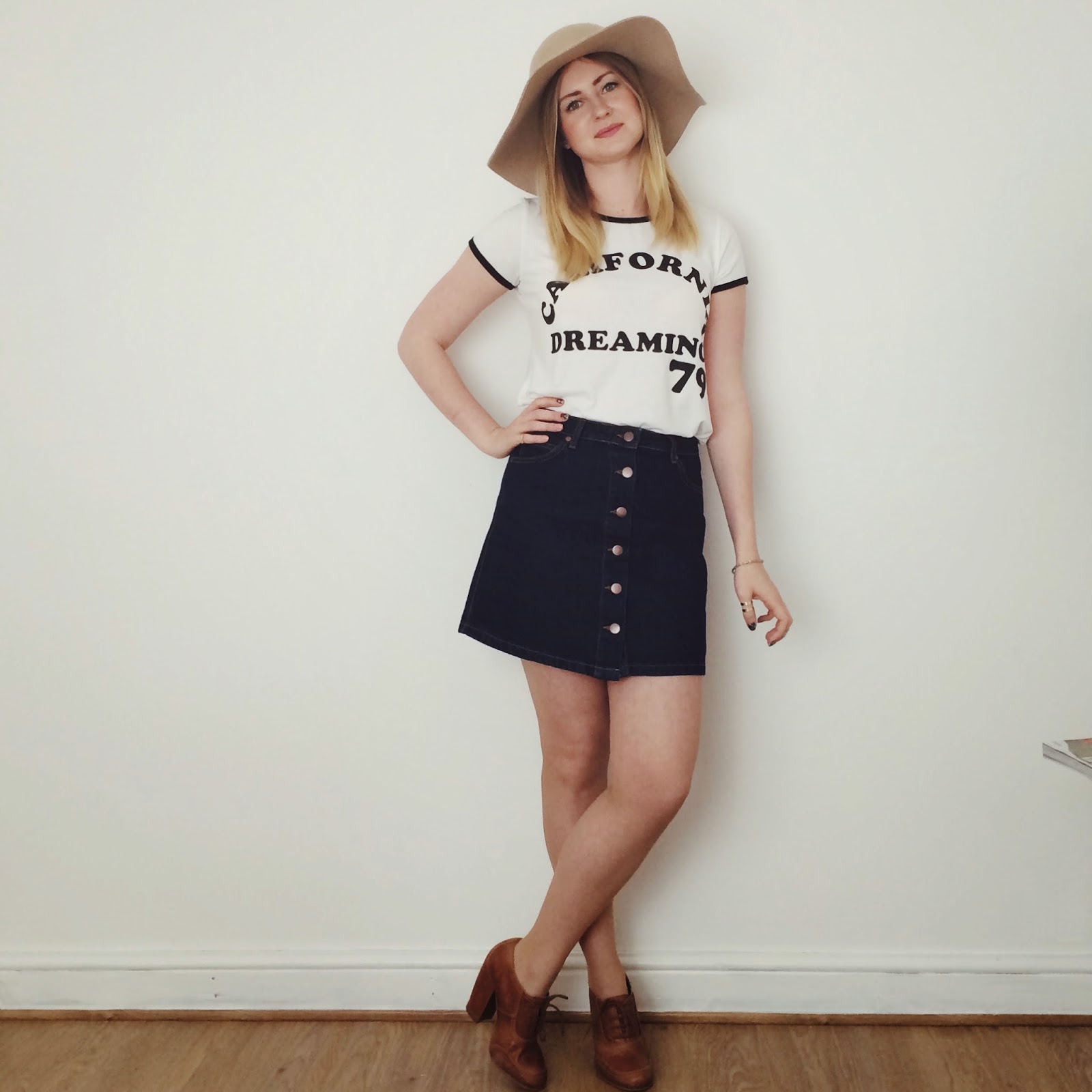 FashionFake, fashion bloggers, UK fashion blog, denim A line skirt