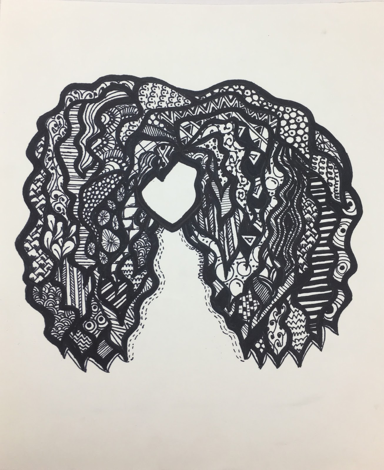 Madeleine Kirk S Art Curly Hair Zentangle