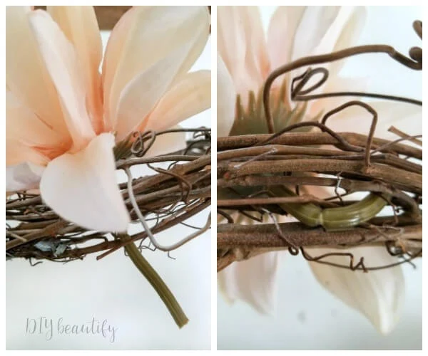 add flowers without glue or wire