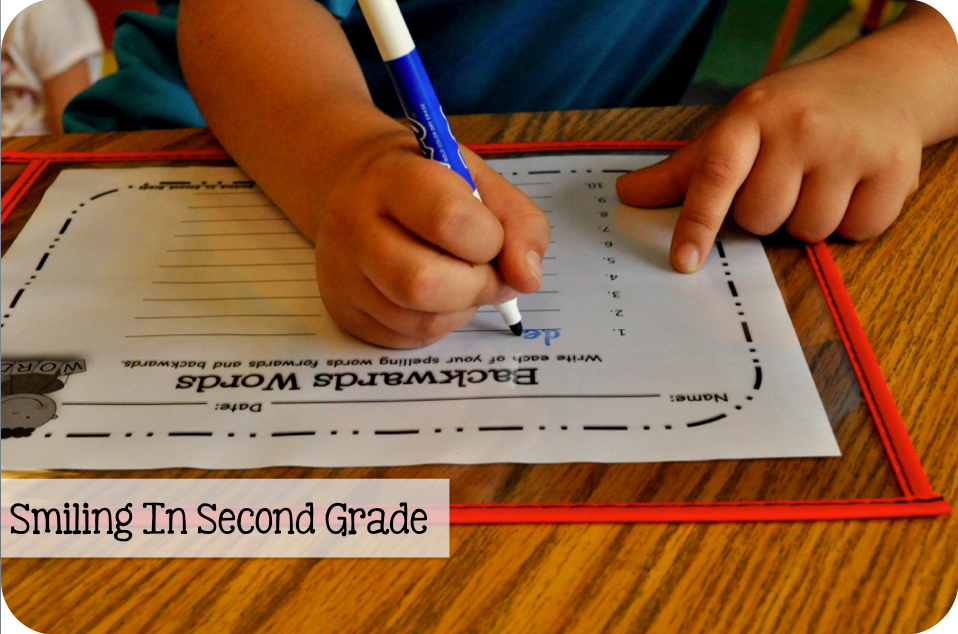 Smiling in Second Grade Reusable Dry Erase Pockets
