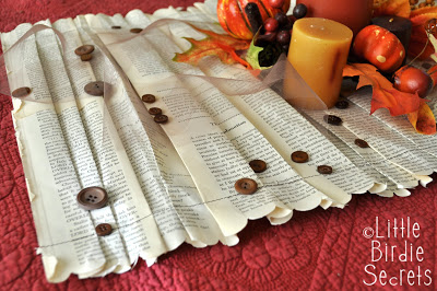 Ruffled Book Paper Table Runner