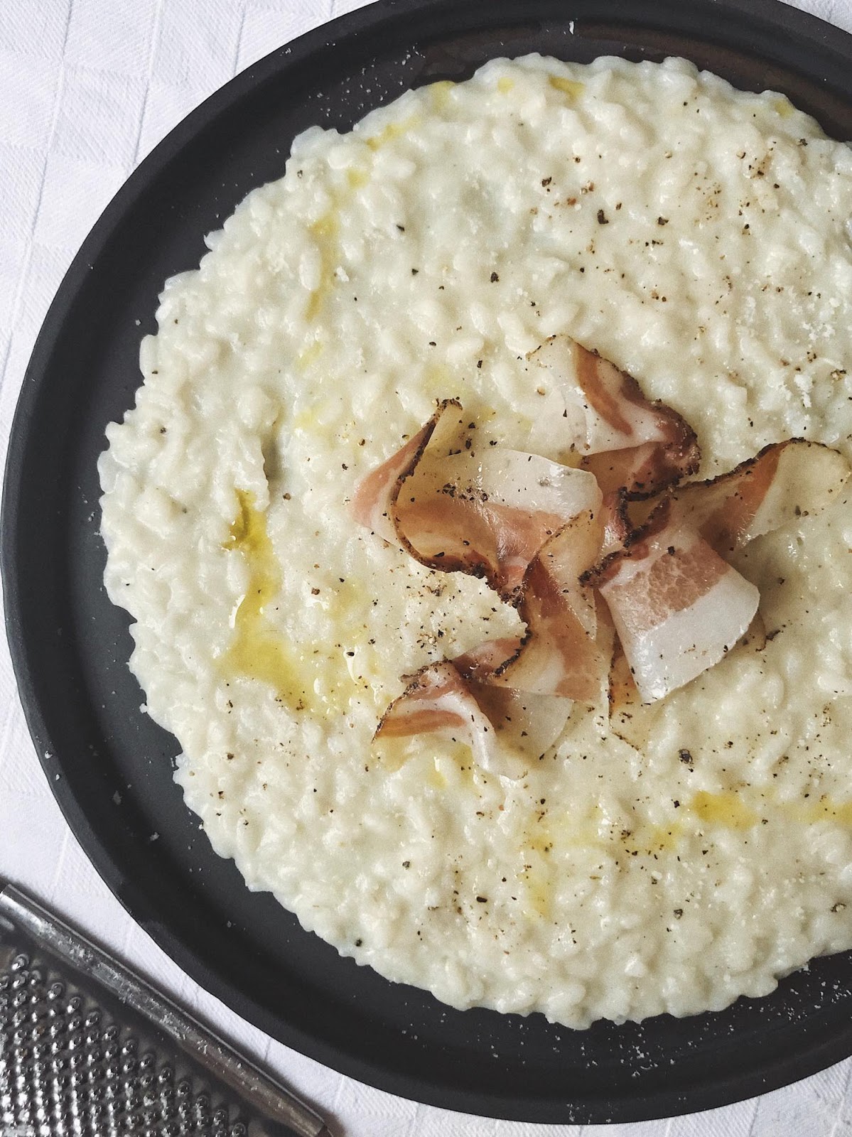 Risotto Cacio e Pepe con Guanciale